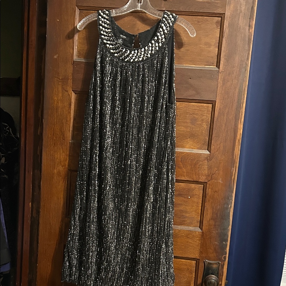 Alfani Black and Silver Mini Dress